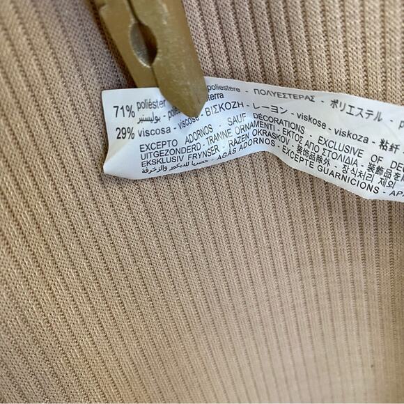 Zara tan ribbed button up sleeveless midi Lagenlook dress/duster size Medium - Picture 4 of 10